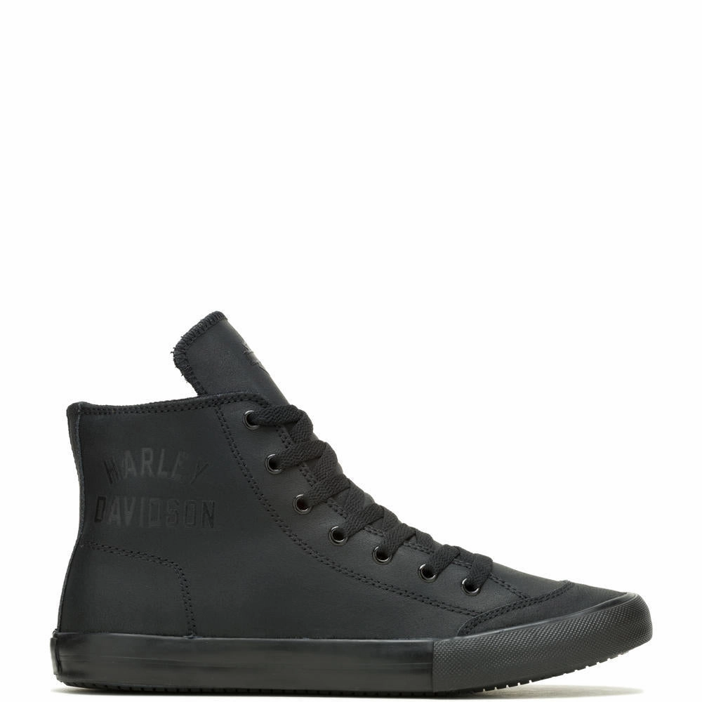 Comfortable Snow Boots Men's Nathan High-Top Black Leather Sneakers