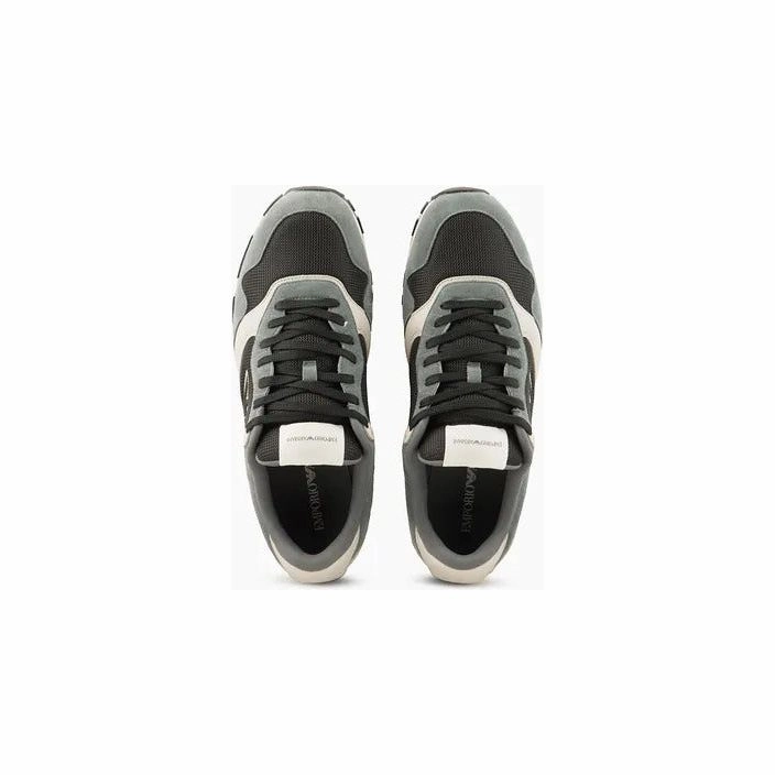Bcg Sneakers EMPORIO ARMANI MESH AND SUEDE SNEAKERS WITH SIDE EAGLE
