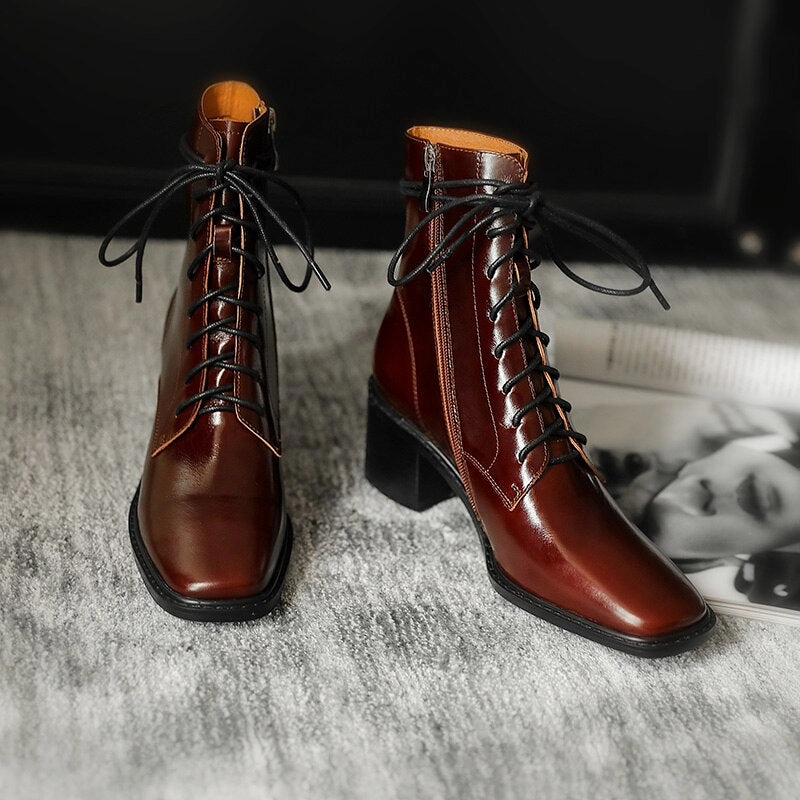 Boots Neumel Cross-tied Ankle Boots for Women Zipper High Heels