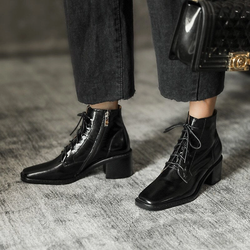 Cross-tied Ankle Boots for Women Zipper High Heels Amazon Knee High Boots