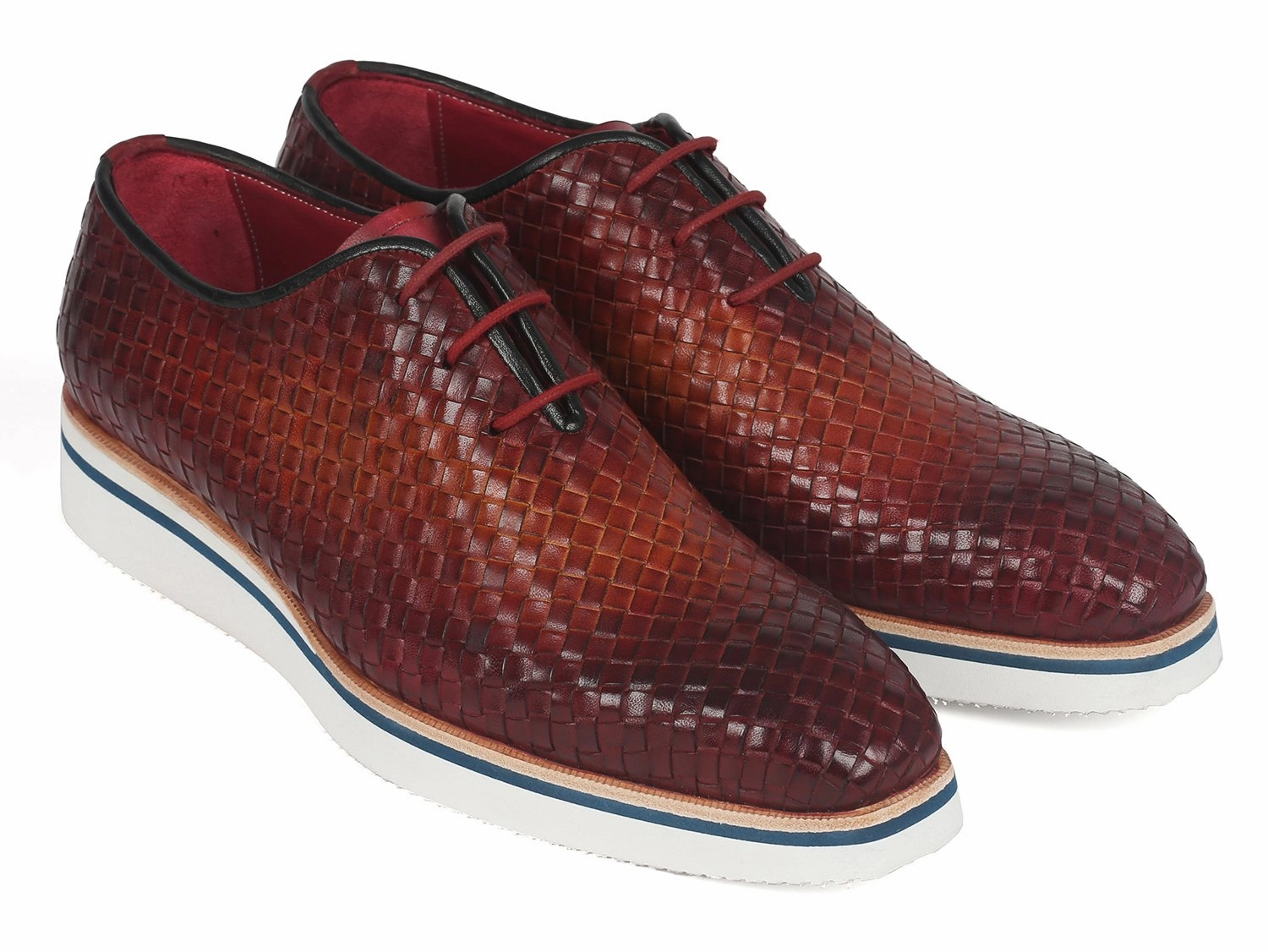 Cool Casual Shoes Paul Parkman Brown Woven Leather Smart Casual Shoes - 182-RDH-BRW