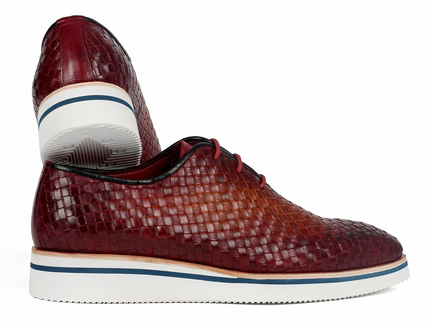 Paul Parkman Brown Woven Leather Smart Casual Shoes - 182-RDH-BRW Toe Box Casual Shoes