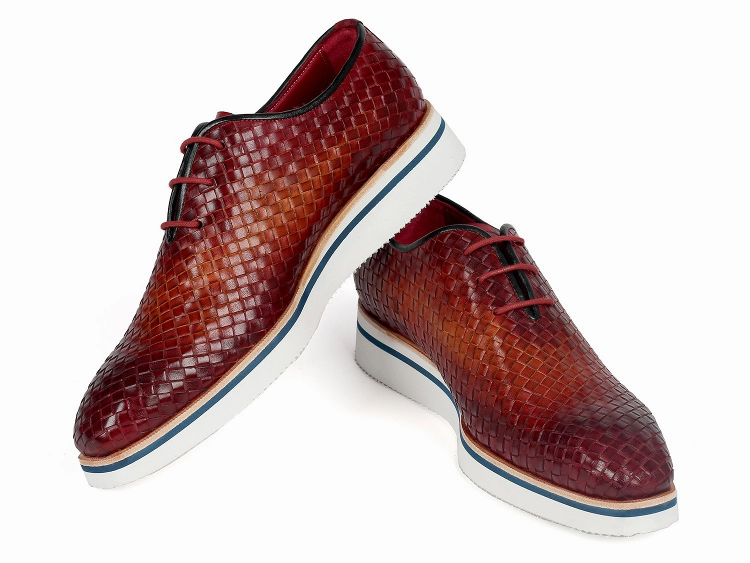 Slip-on Width Wide 10.5 Casual Shoes Paul Parkman Brown Woven Leather Smart Casual Shoes - 182-RDH-BRW