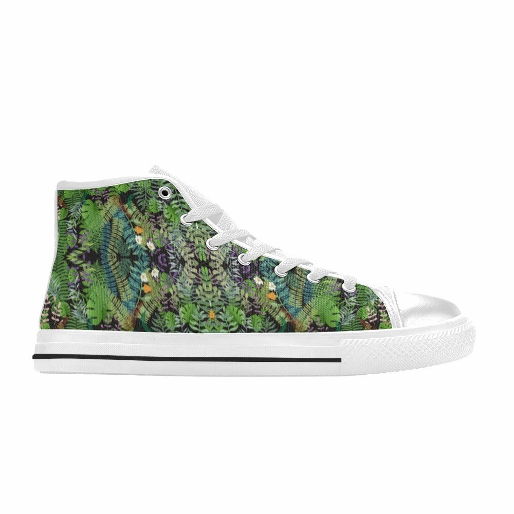 Graphic Jungle High Top Women's Shoes Tiger Print Flat Shoes
