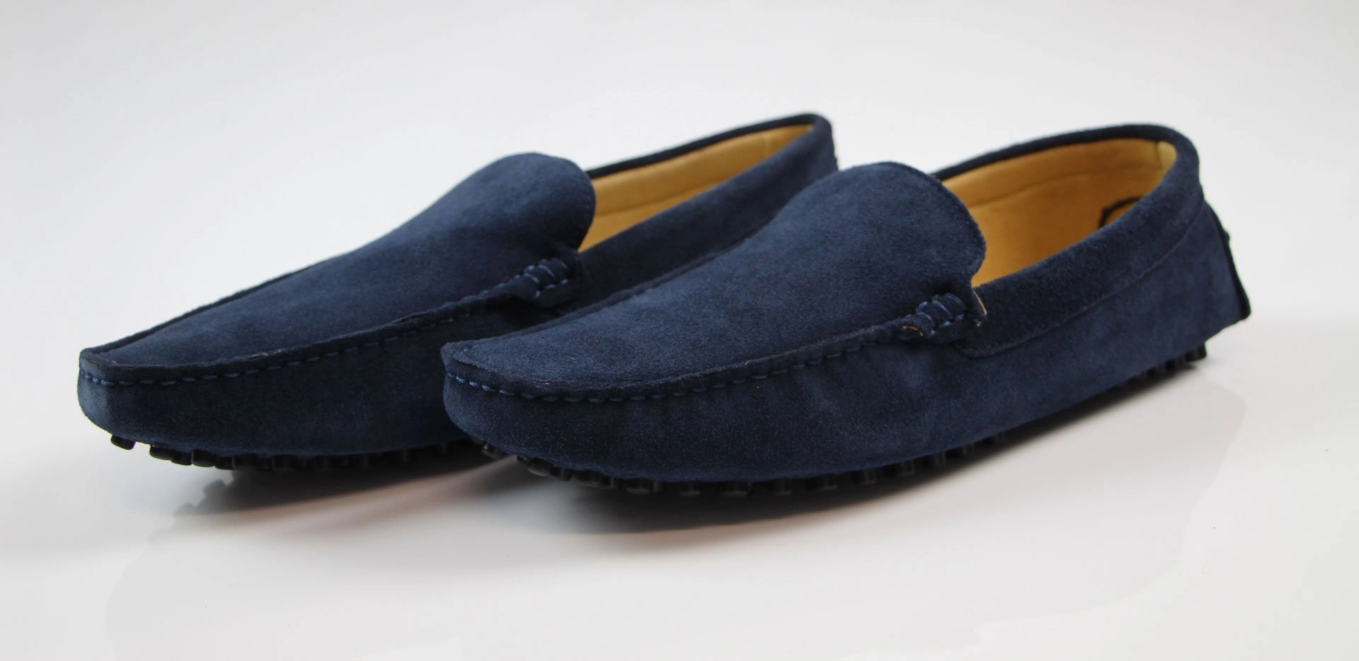 Mens Zasel Summer Slip On Navy Suede Boat Shoes Work Shoes Smart Casual