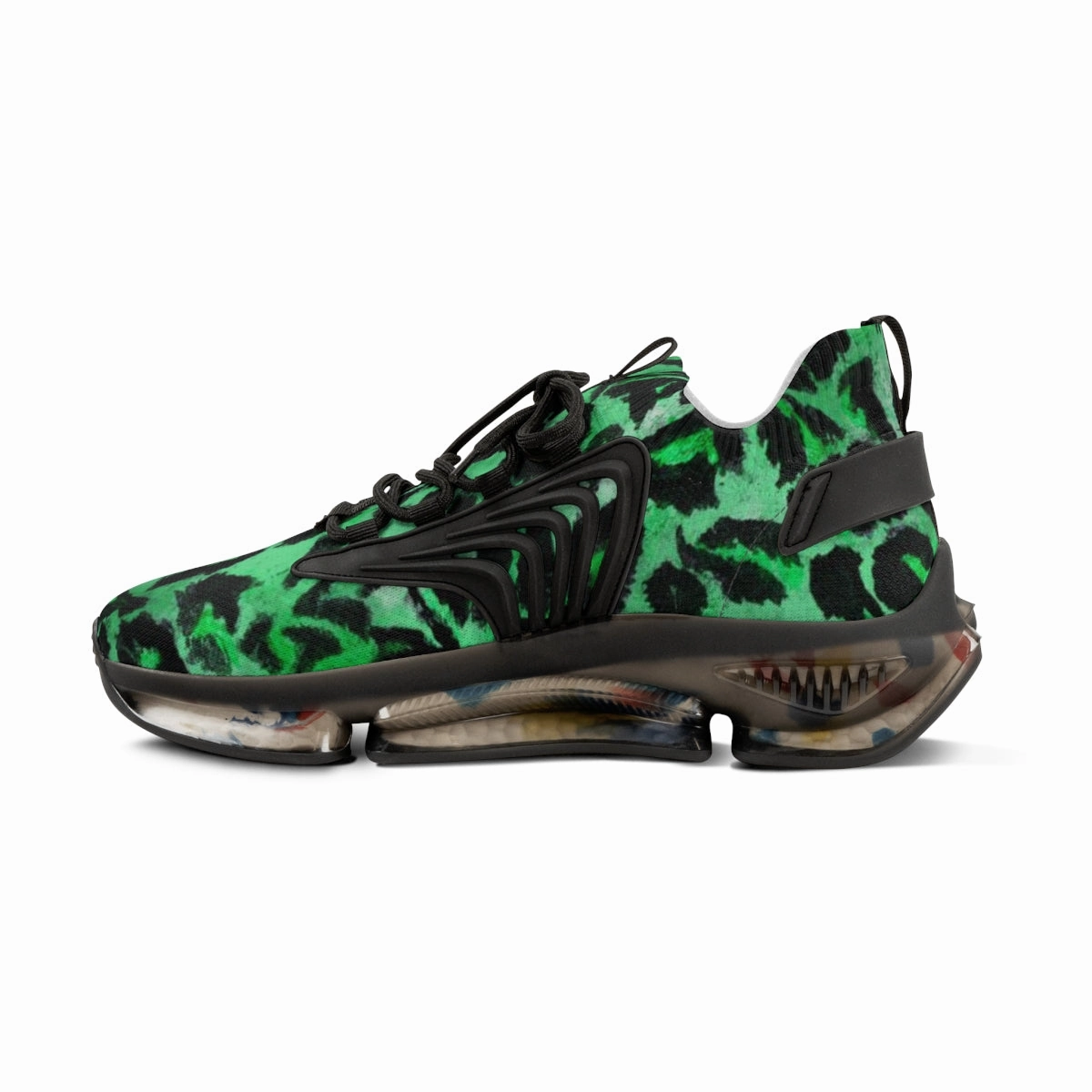 Green Leopard Men's Shoes, Best Comfy Animal Print Men's Mesh Sports Sneakers Shoes (US Size: 5-12) High Knee High Boots