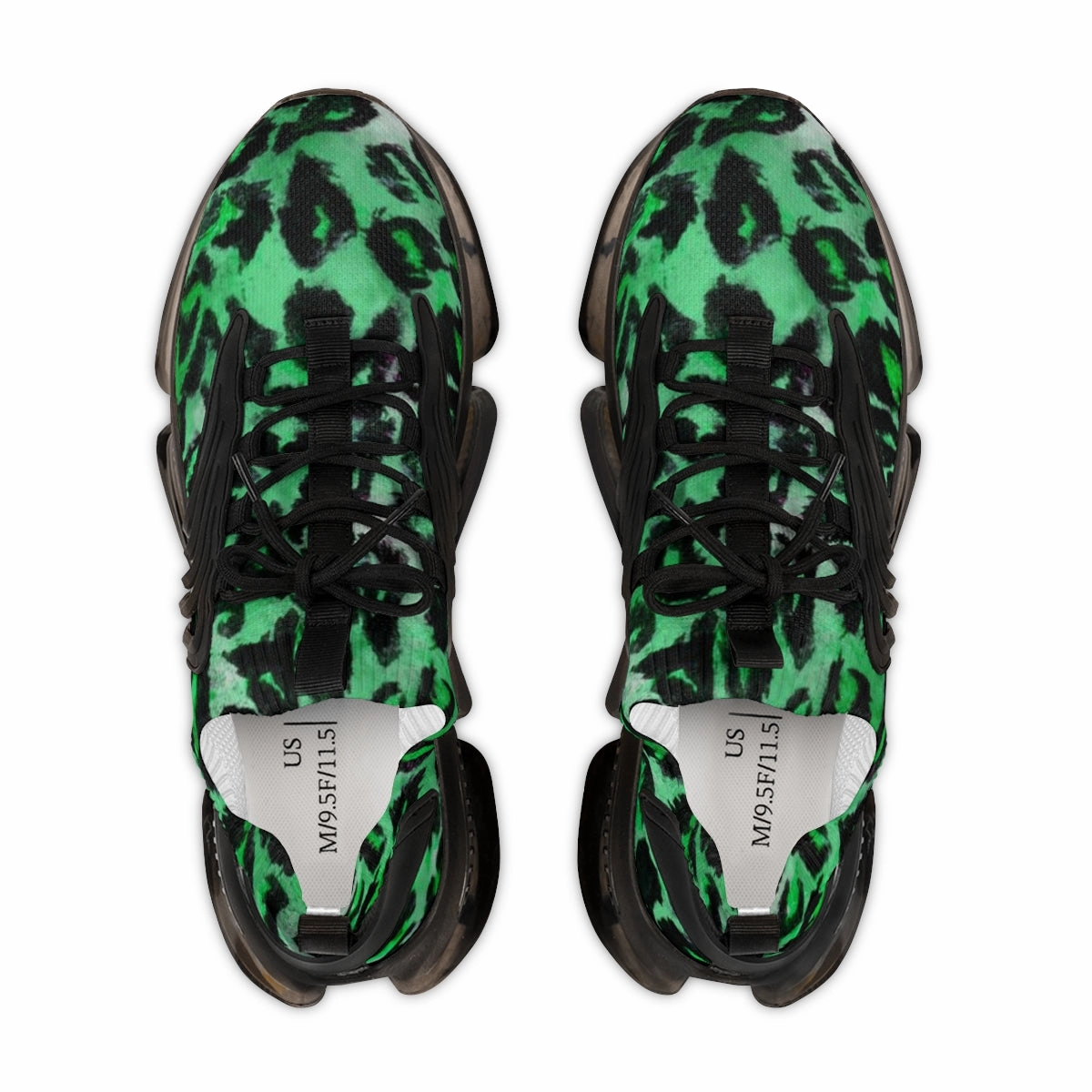 Cheap Rain Boots Green Leopard Men's Shoes, Best Comfy Animal Print Men's Mesh Sports Sneakers Shoes (US Size: 5-12)