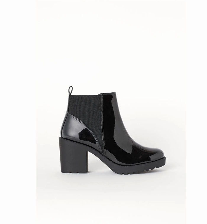 London Rag Boots H&M-  Black/Patent Ankle Boots