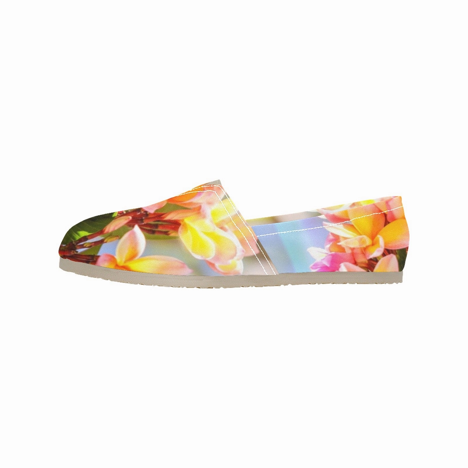 Flat Clog Shoes Fresh Frangipanis LL Women's Canvas Slip On Shoes