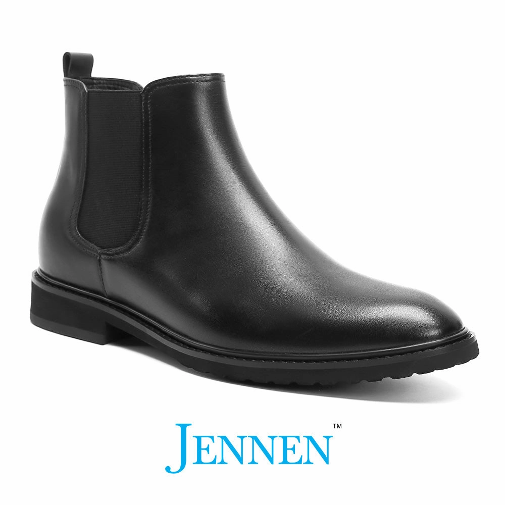 Mr. Tognetti 7cm | 2.8 inches All-Black Leather Height Increasing Boots Patagonia Wading Boots