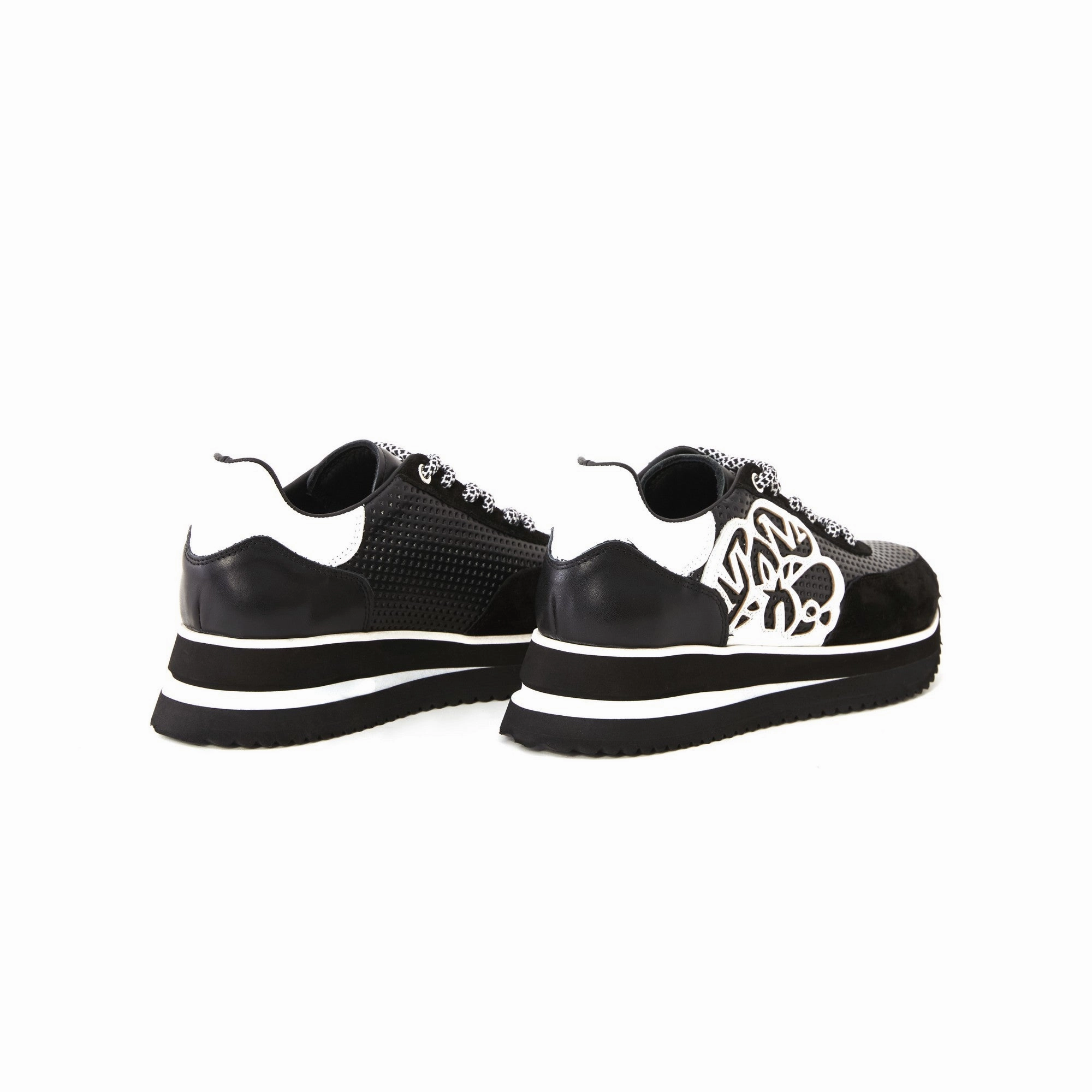 Sneakers On Motorcycle Women's Suede Calf Leather Handmade Sneakers W5013