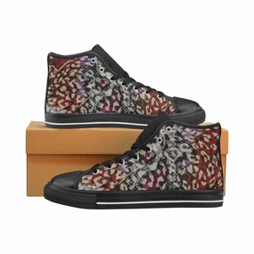 High Heel Sneakers Spanx Women's Cheetah Print Canvas High Top Shoes