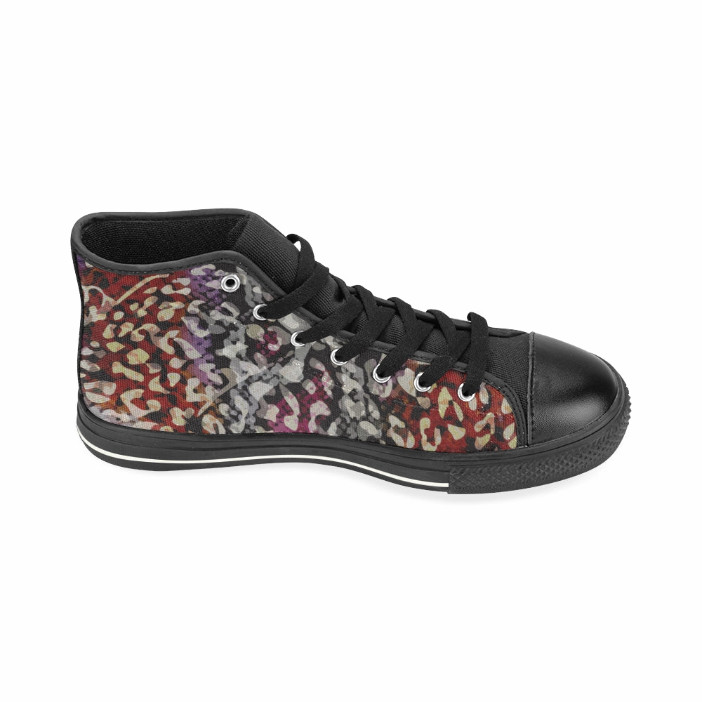 Women's Cheetah Print Canvas High Top Shoes High