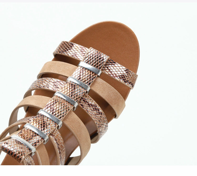 Heels Women Summer New Slope Heel Women Shoes Solid Color Breathable High Top GLADIATOR Shoes High Low Heels