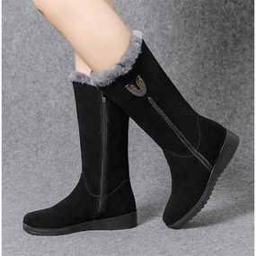 High Boot Women Winter Suede Fur Boots Pantyhose High Heels