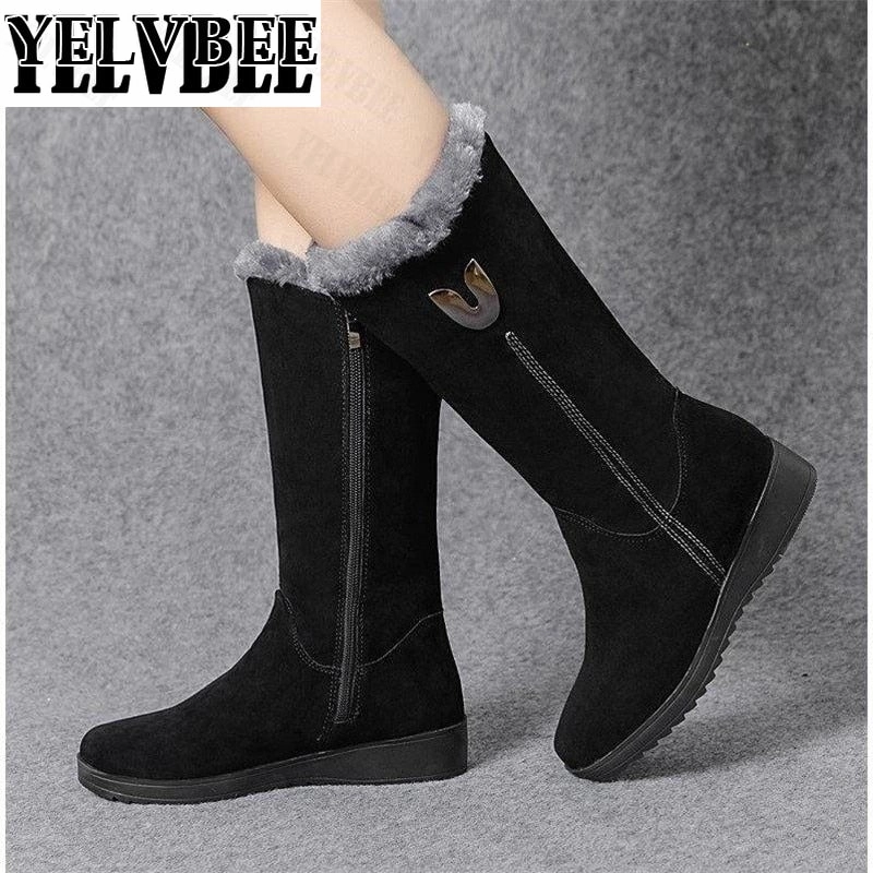 High Heel Chicks High Boot Women Winter Suede Fur Boots