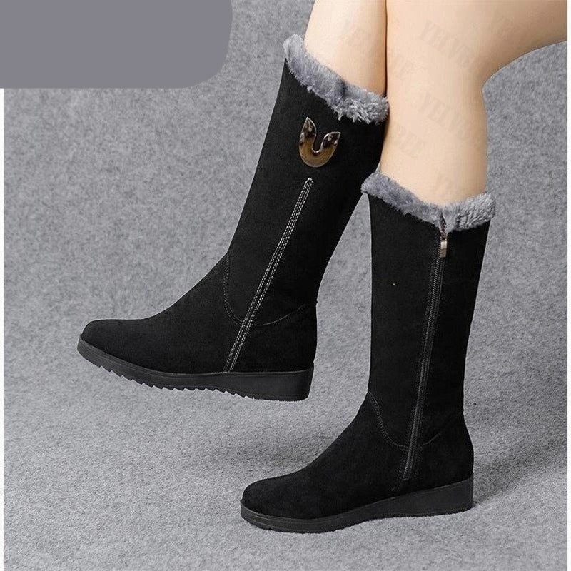 Jcpenney High Heels High Boot Women Winter Suede Fur Boots