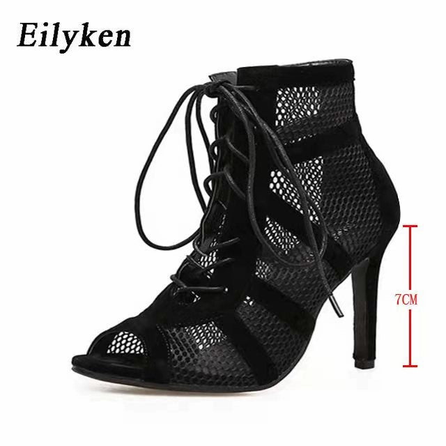 Patent Leather Sandals High Heel Black Sandals with Ankle Strap for Fashionable Women