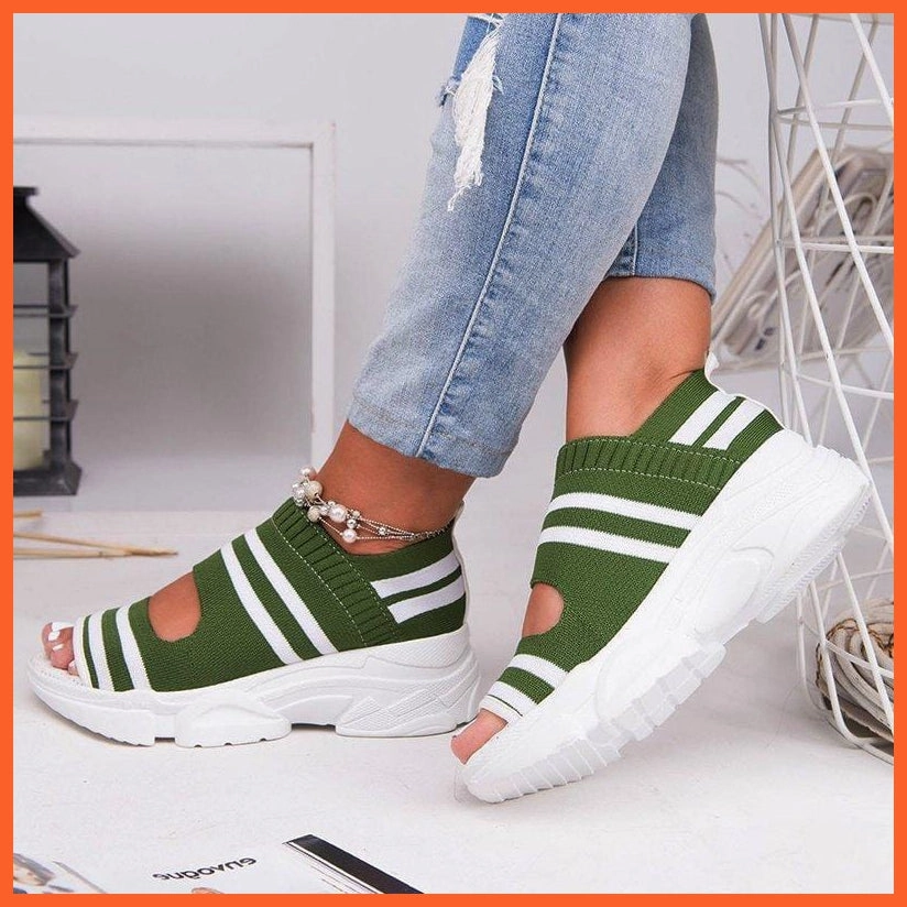 Two Part Flat Shoes High Platform Heel For Women | Flat Slip On Shoes | Casual Women Sandals