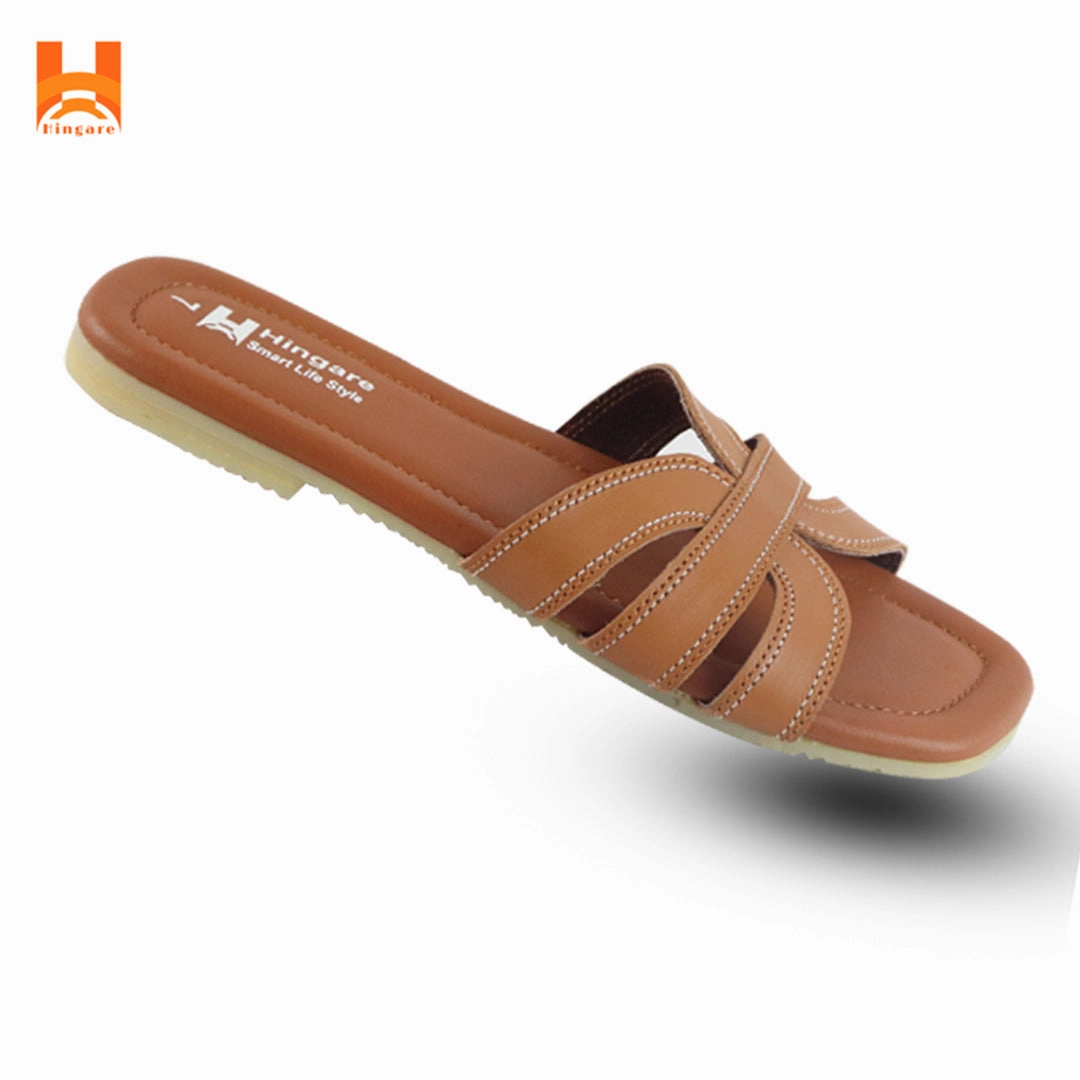 Hingare Genuine Leather Flats Women Sandal Cross Strap Ladies Shoes Best Fashion Casual Shoes