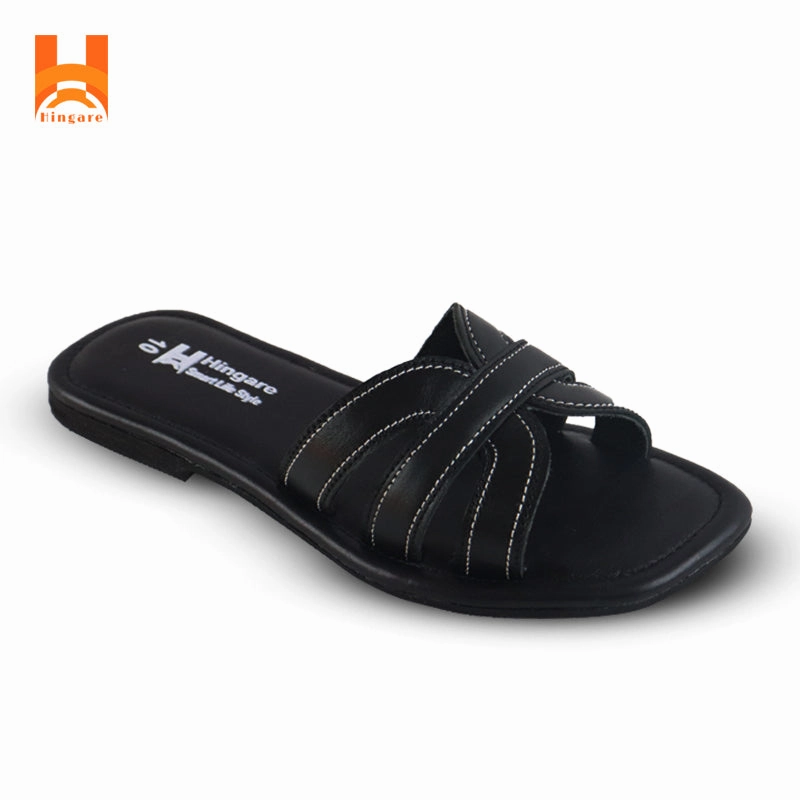 Hingare Genuine Leather Flats Women Sandal Cross Strap Ladies Shoes Best Casual Shoes For Standing All Day