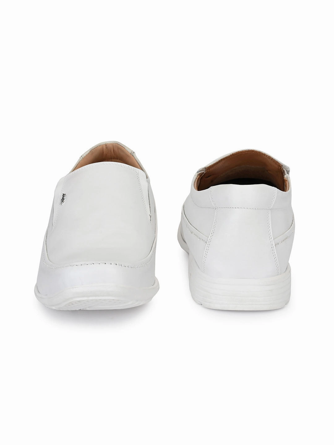 Dress Shoes Casual Outfit HITZR_5 Men's White Leather Formal  Slip-On Shoes