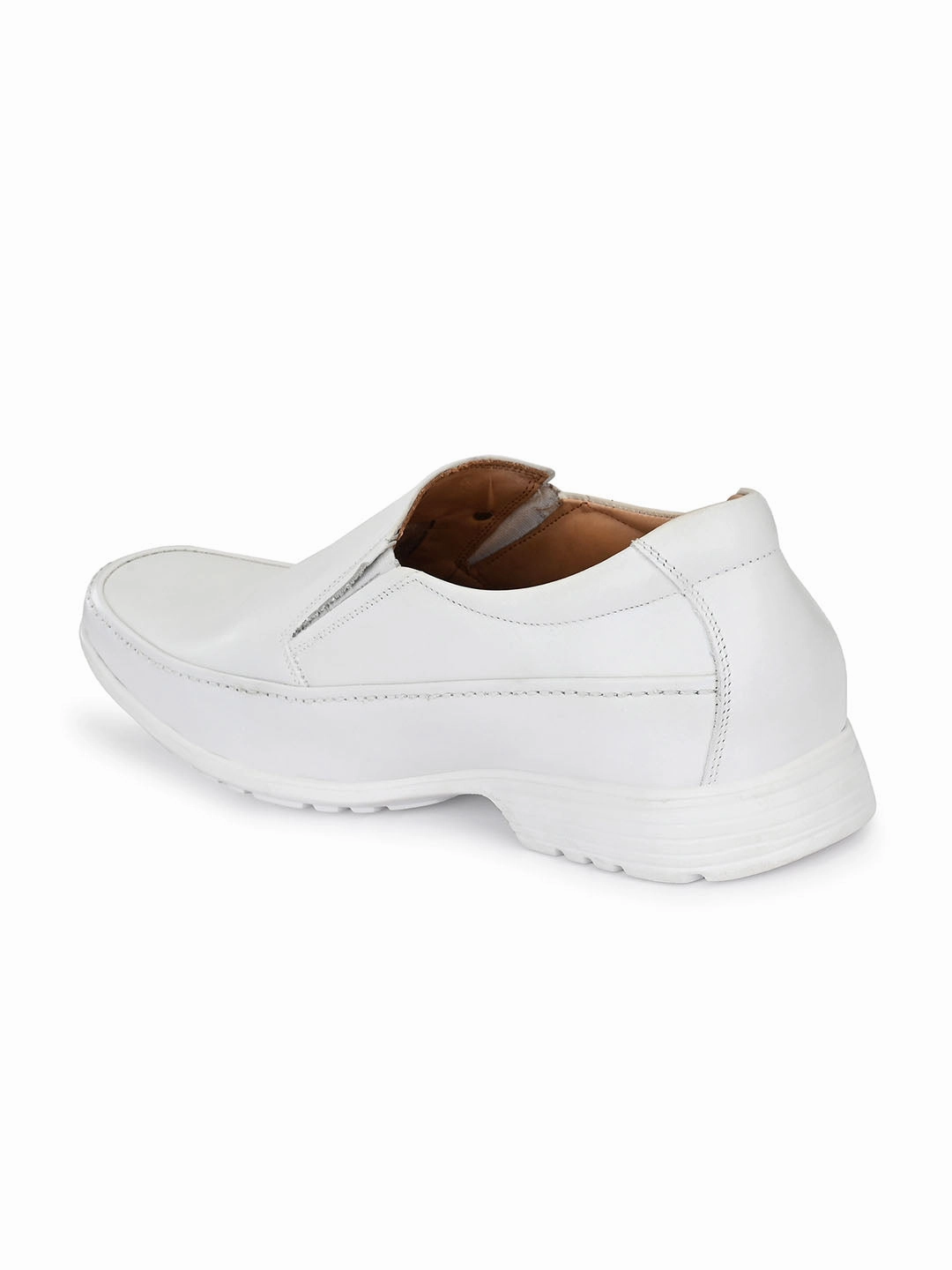 8053 Suede Casual Shoes HITZR_5 Men's White Leather Formal  Slip-On Shoes