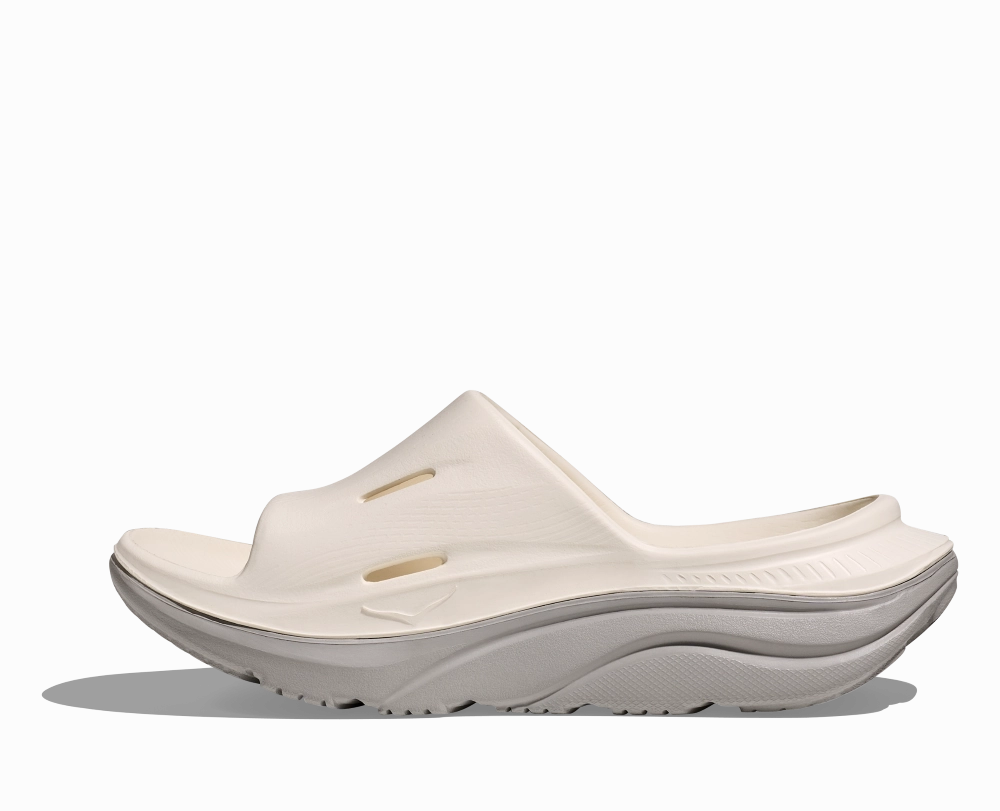 Hoka' Men's Ora Recovery Slide 3 - Alabaster / Stardust Ankeny