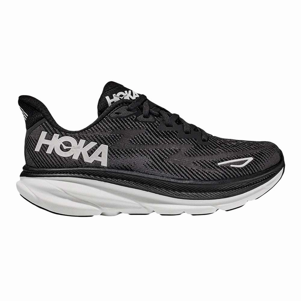 Ms Hoka Clifton 9 Running Shoes - Black/White