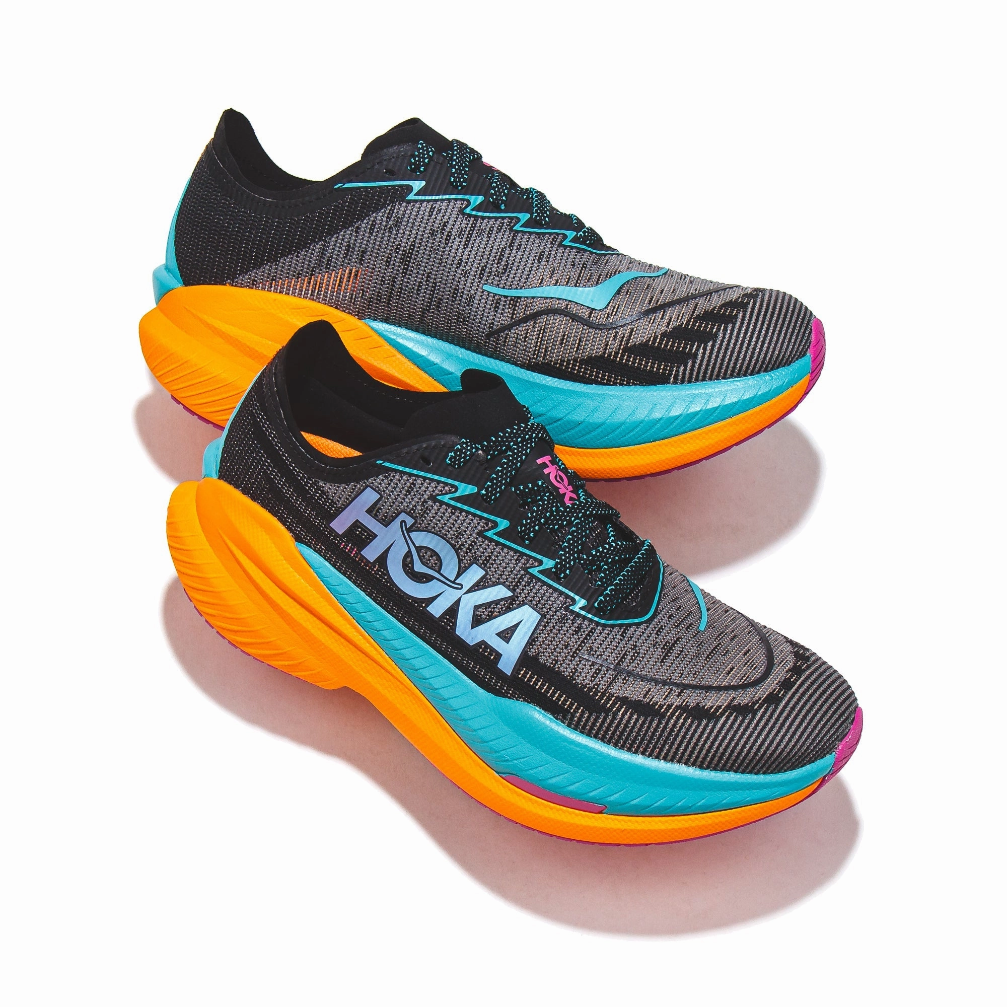 Hoka One One Men Mach X 2 Black Aqua 1155119-BCQ Hiking
