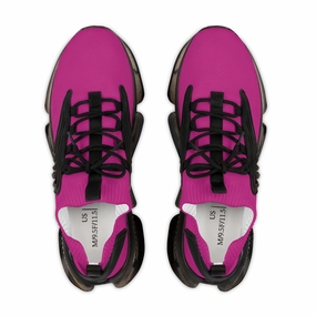 Zipper Work Boots Hot Pink Color Men's Shoes, Solid Color Best Comfy Men's Mesh Sports Sneakers Shoes (US Size: 5-12)