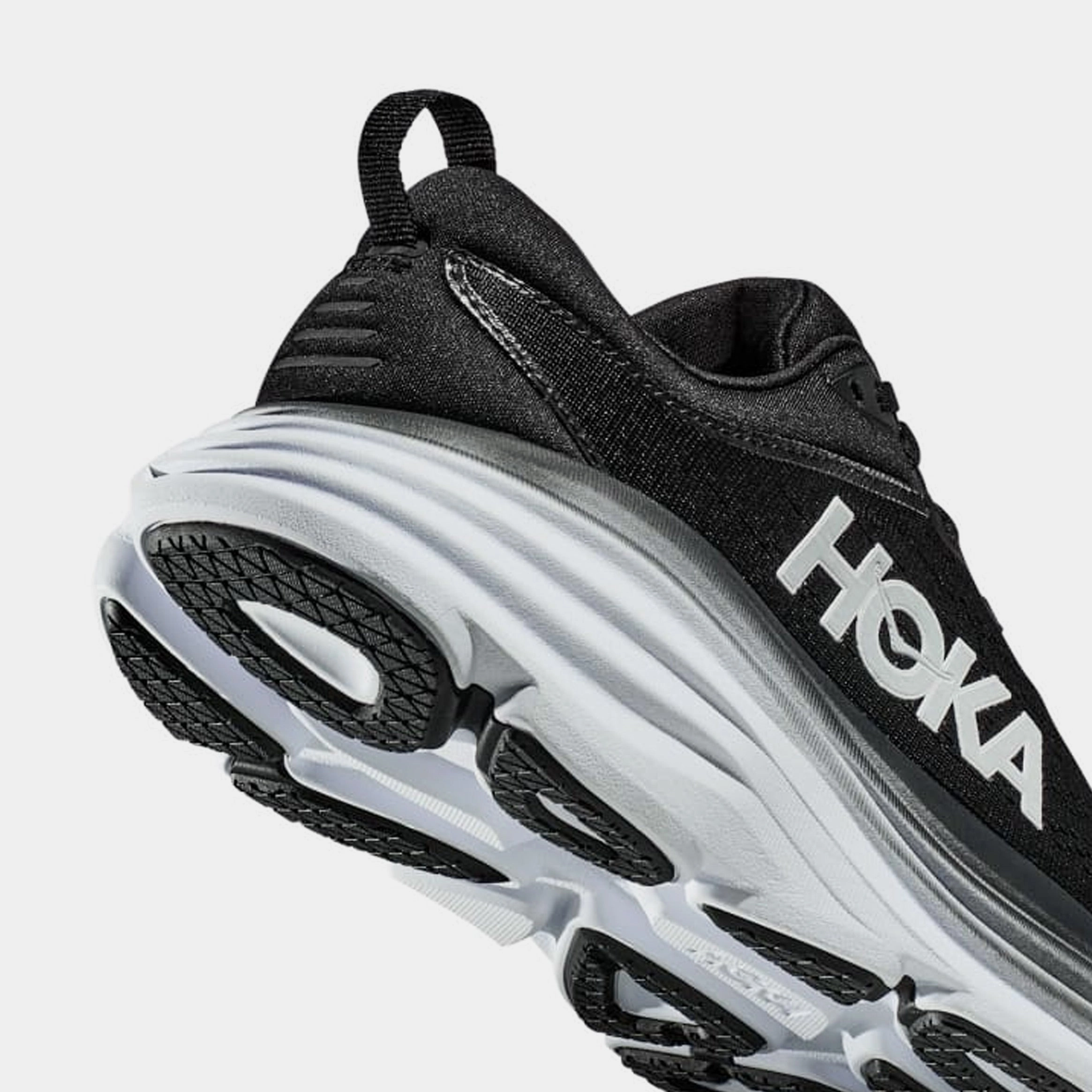 Bondi 8 Black White Mens Running Shoes (Black/White) Slides