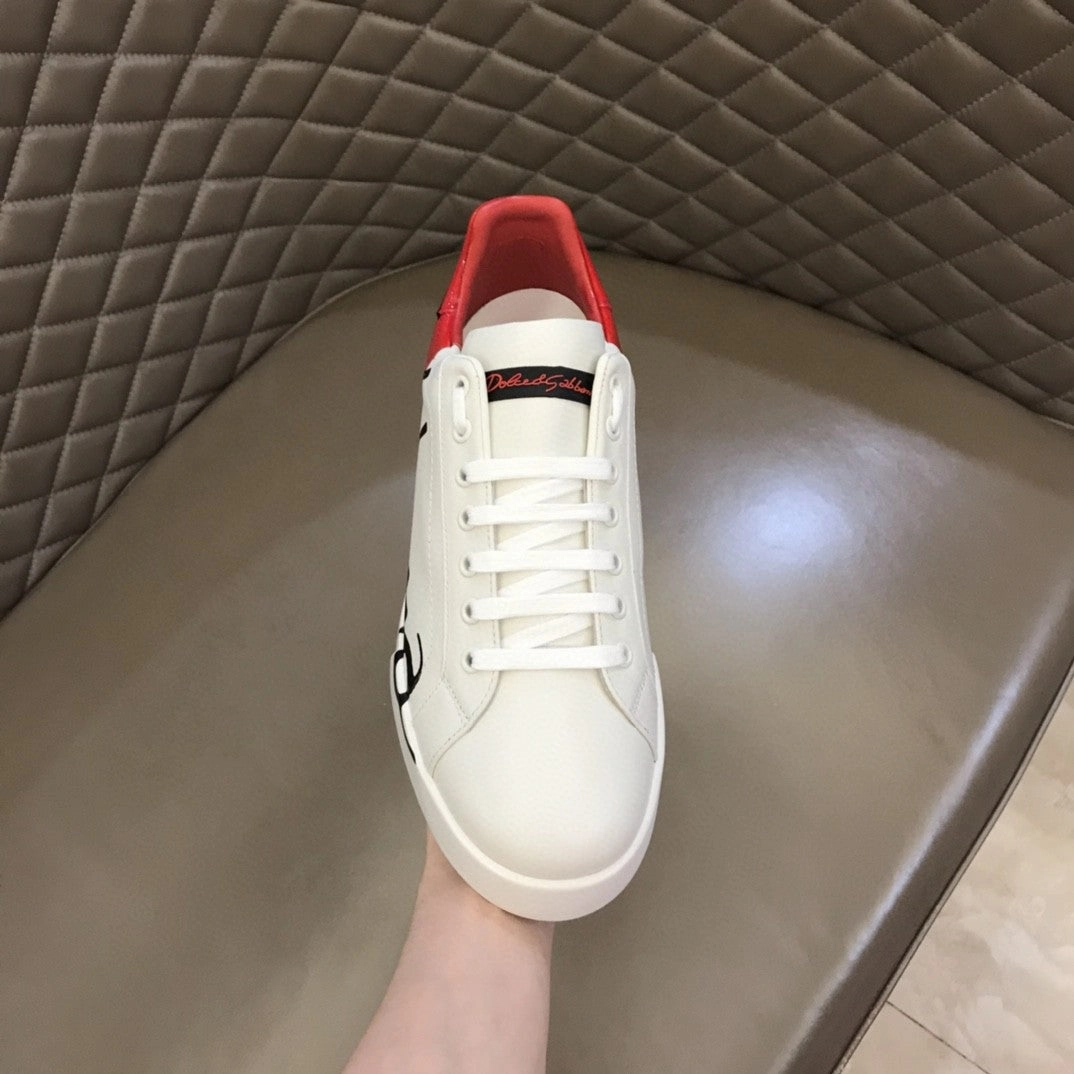 Running Sneakers For Shin Splints DG Portofino Sneakers White/Red For Men DG Shoes