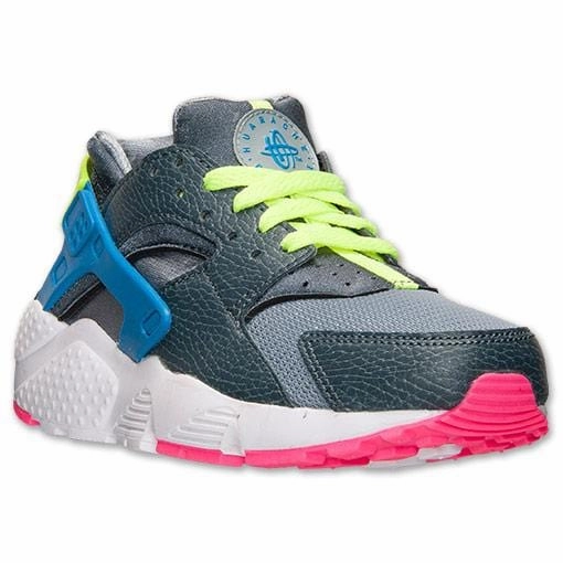 Nike Air Huarache Junior 'Dark Magnet Grey-Volt-Cobalt Blue' Asics Vollyball Shoes