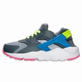 Pickleball Shoes Asics Nike Air Huarache Junior 'Dark Magnet Grey-Volt-Cobalt Blue'