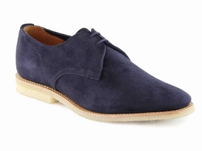 Ankle Boots Chelsea Boots JACOB Mens Unlined Navy Suede Gibson Shoe with Crepe Sole