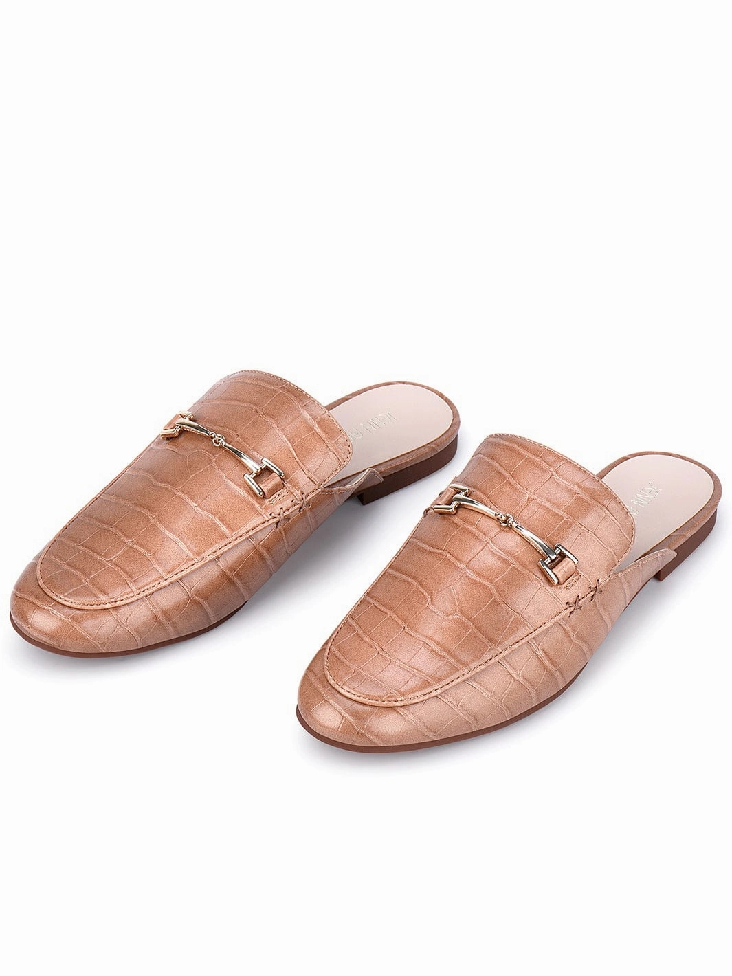 Home Slippers JENN ARDOR Women Smooth Artificial Leather Flat Mules