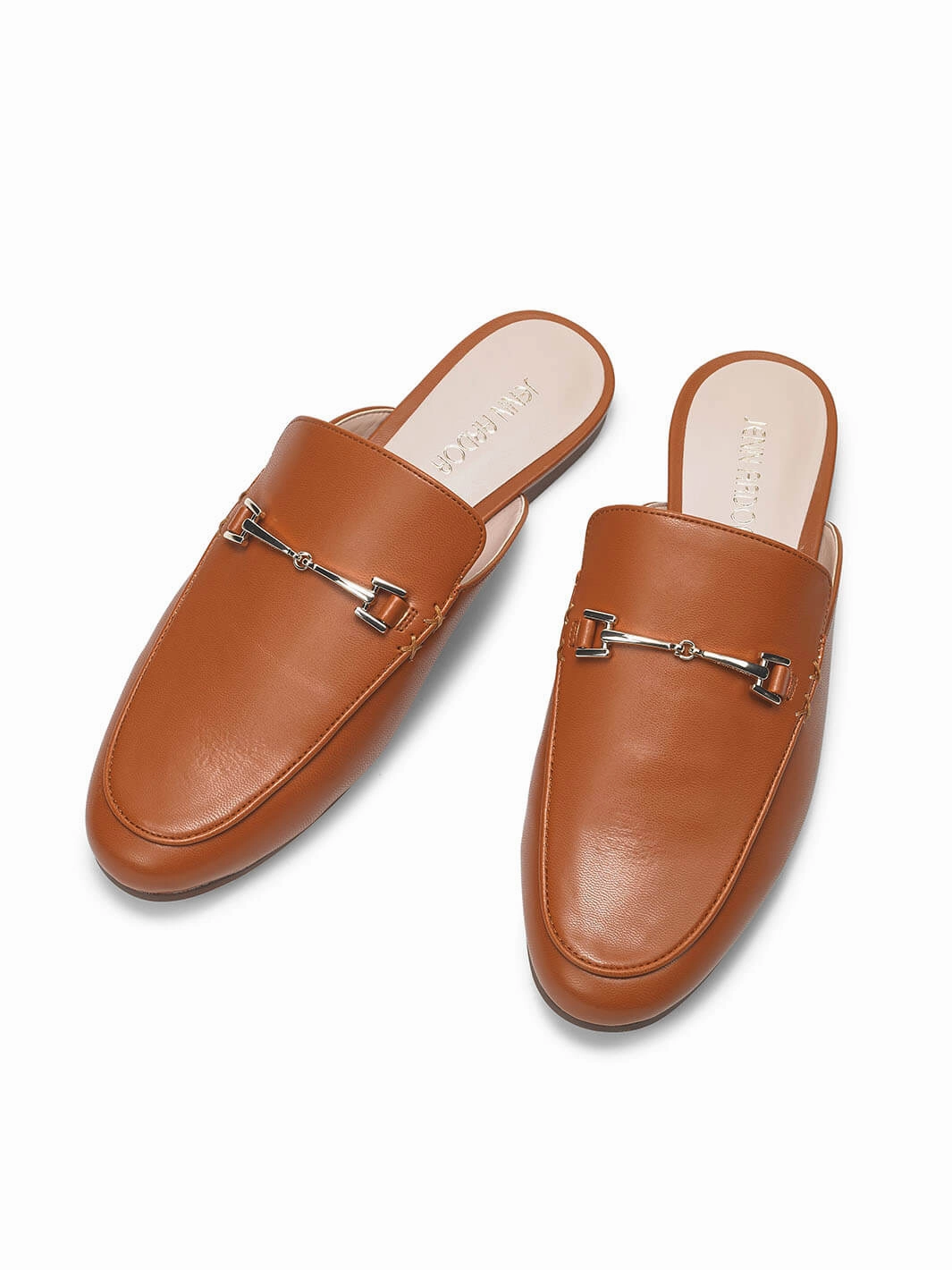 JENN ARDOR Women Smooth Artificial Leather Flat Mules Kitten Heel Slides