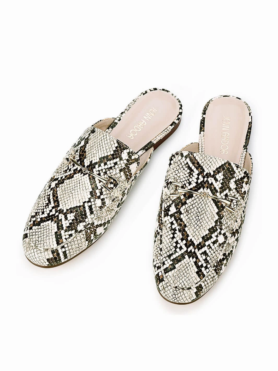 Just Sheepskin Slippers JENN ARDOR Women Smooth Artificial Leather Flat Mules