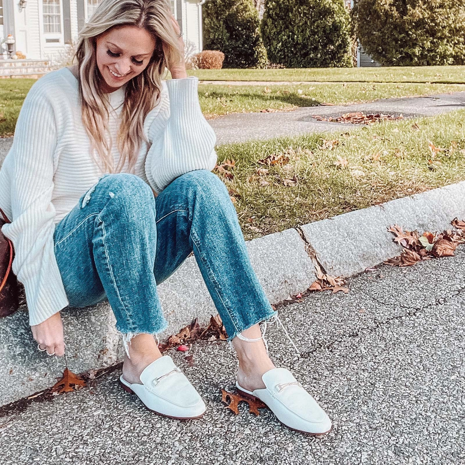 JENN ARDOR Women Smooth Artificial Leather Flat Mules Indoor Slippers For Guests