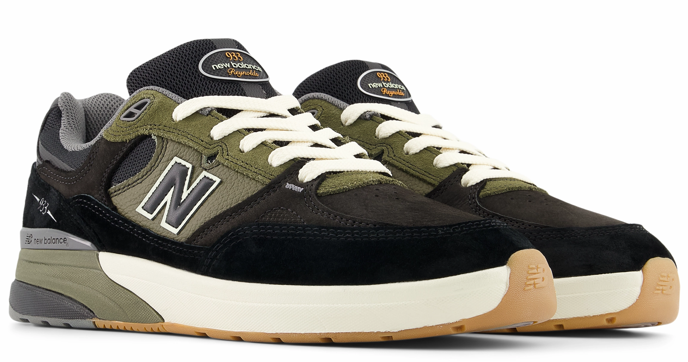 New Balance - Numeric Andrew Reynolds 933 Shoes | Black Olive New Balance White 574