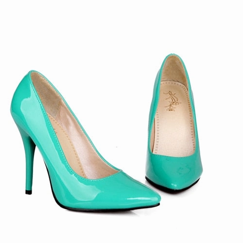 High Heels Outlet Fashion High Heels Pumps Woman Shoes Green Nude Red Blue Women's Heeled Shoes Party Office Wedding Shoes Ladies Large Size 44 47