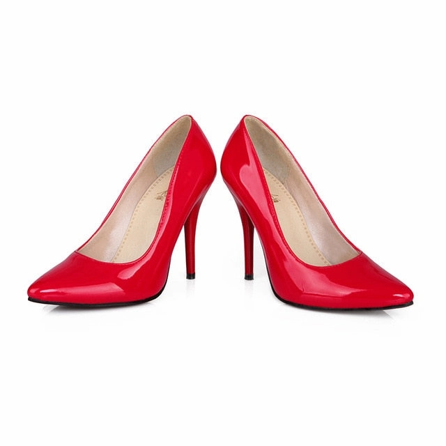 Fashion High Heels Pumps Woman Shoes Green Nude Red Blue Women's Heeled Shoes Party Office Wedding Shoes Ladies Large Size 44 47 Embellished High Heels