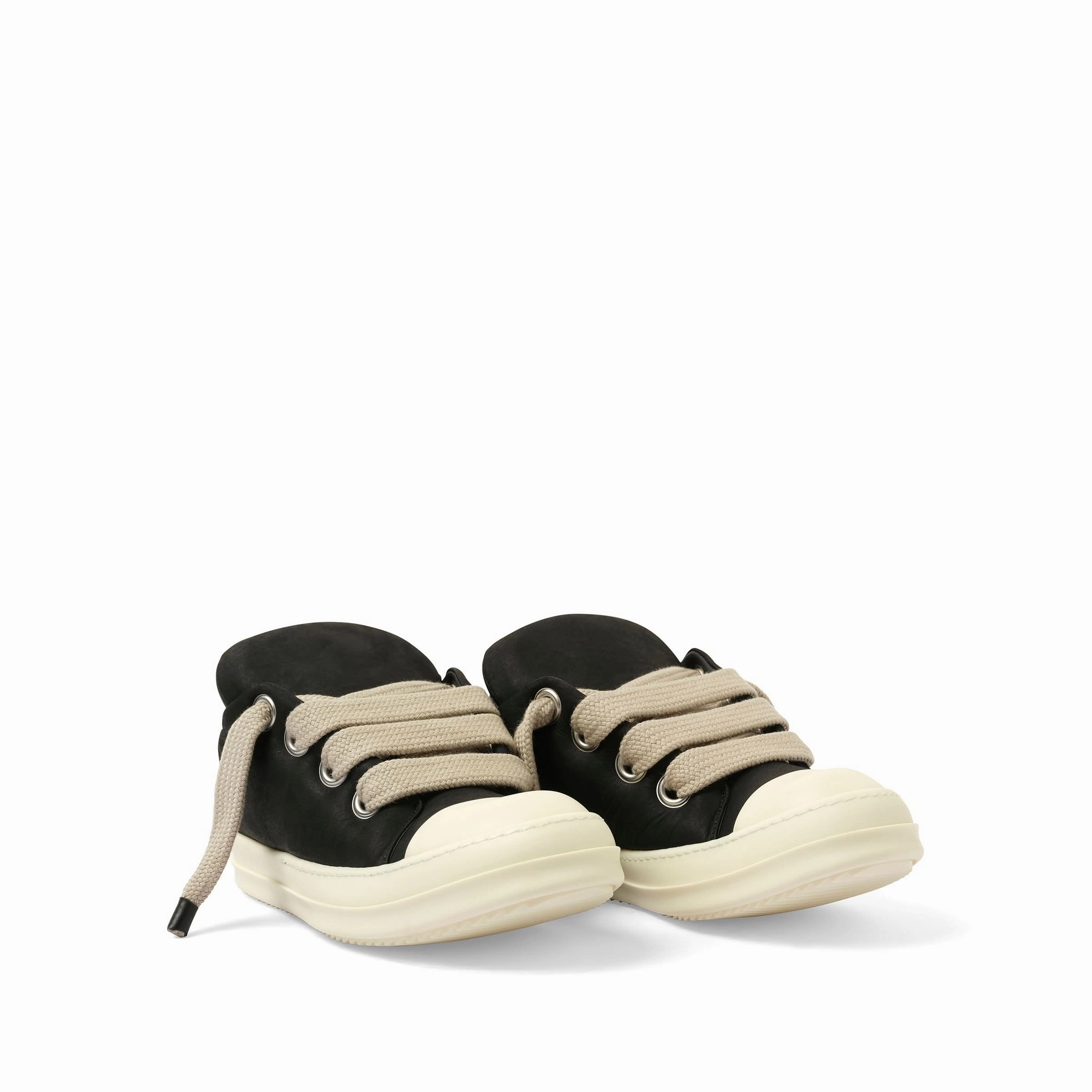 Sneakers For Standing Jumbo Laced Padded Low Sneaks in Black/Milk