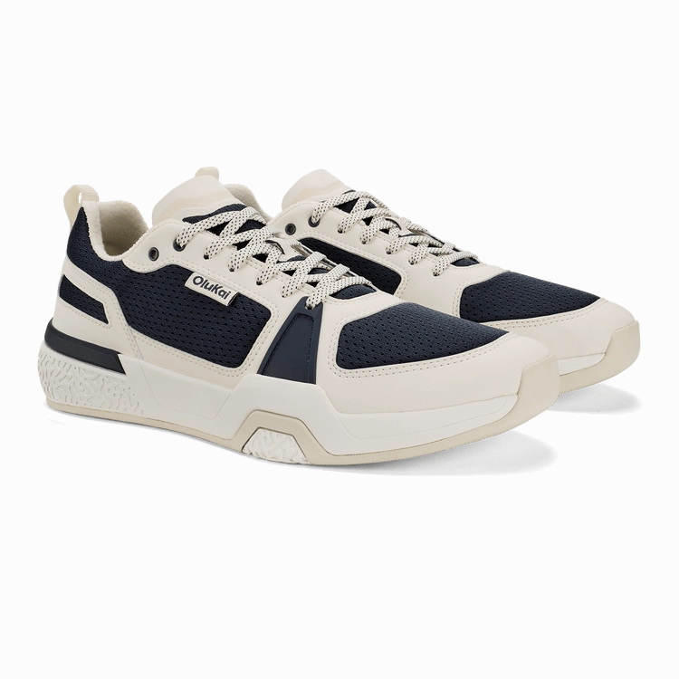 Talia Sneakers OluKai Men's Anau Pickleball Shoes- Mood Indigo/Bright White