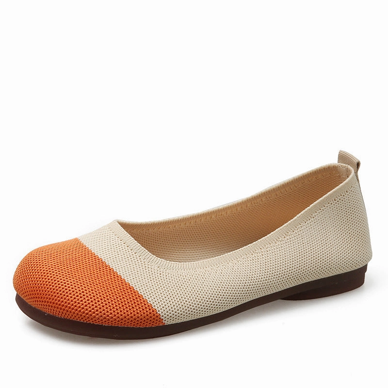 Shoes For Flat Feet Standing All Day Knitted Flat-bottomed Breathable Shoes