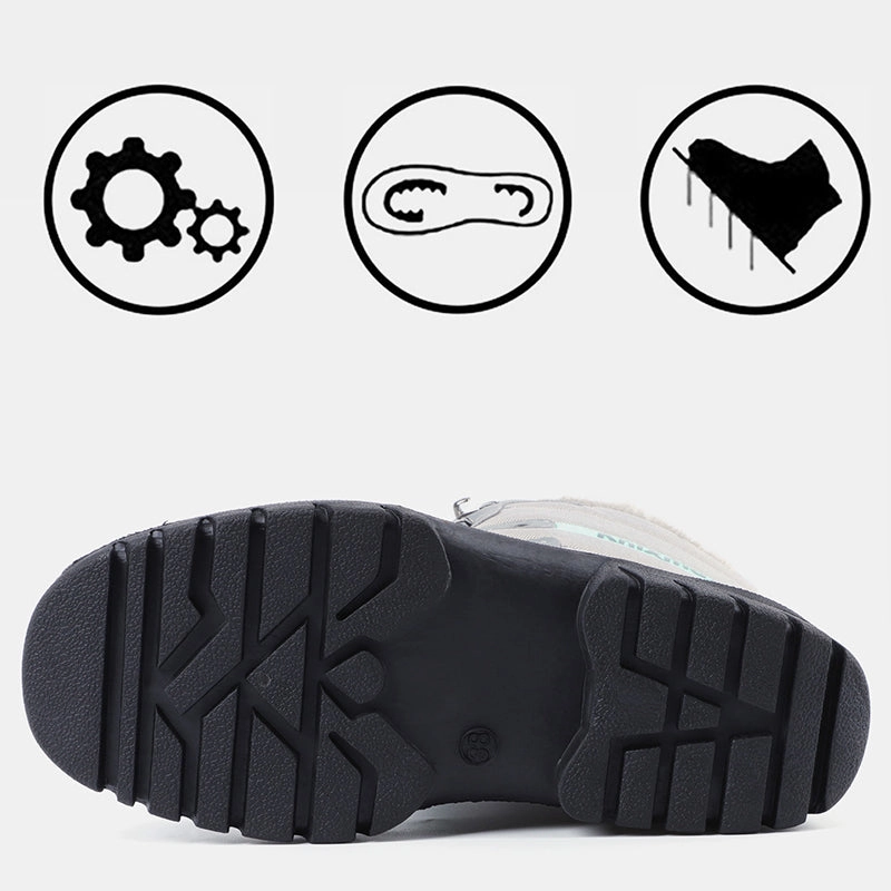 Circadia Low Height Comfortable Waterproof Hiking Shoes Knixmax Women's Snow Boots Lite Grey Waterproof Sole Fur Lined Winter Boots(Upgraded Version)