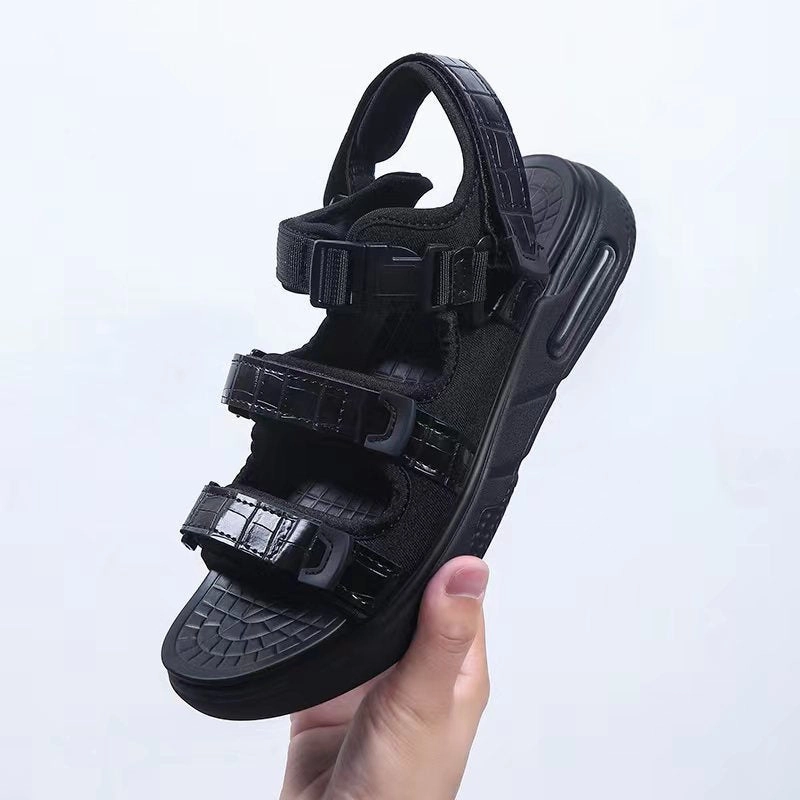 Heel Flat Shoes Leather soft sole casual men's sandals