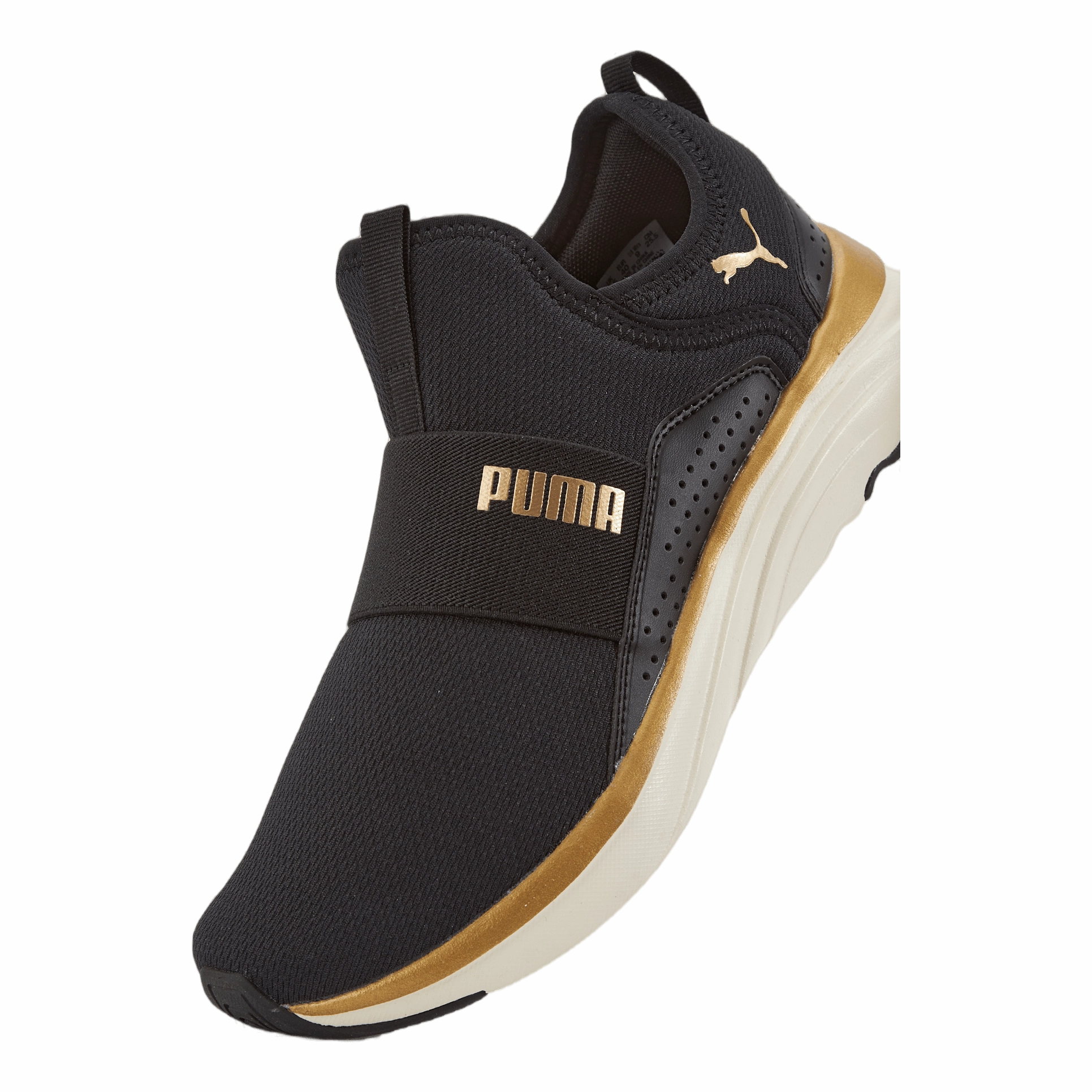 Softride Sophia Slip-on Wn S Puma Black-puma Gold-warm Whit Prada Suede Sneakers
