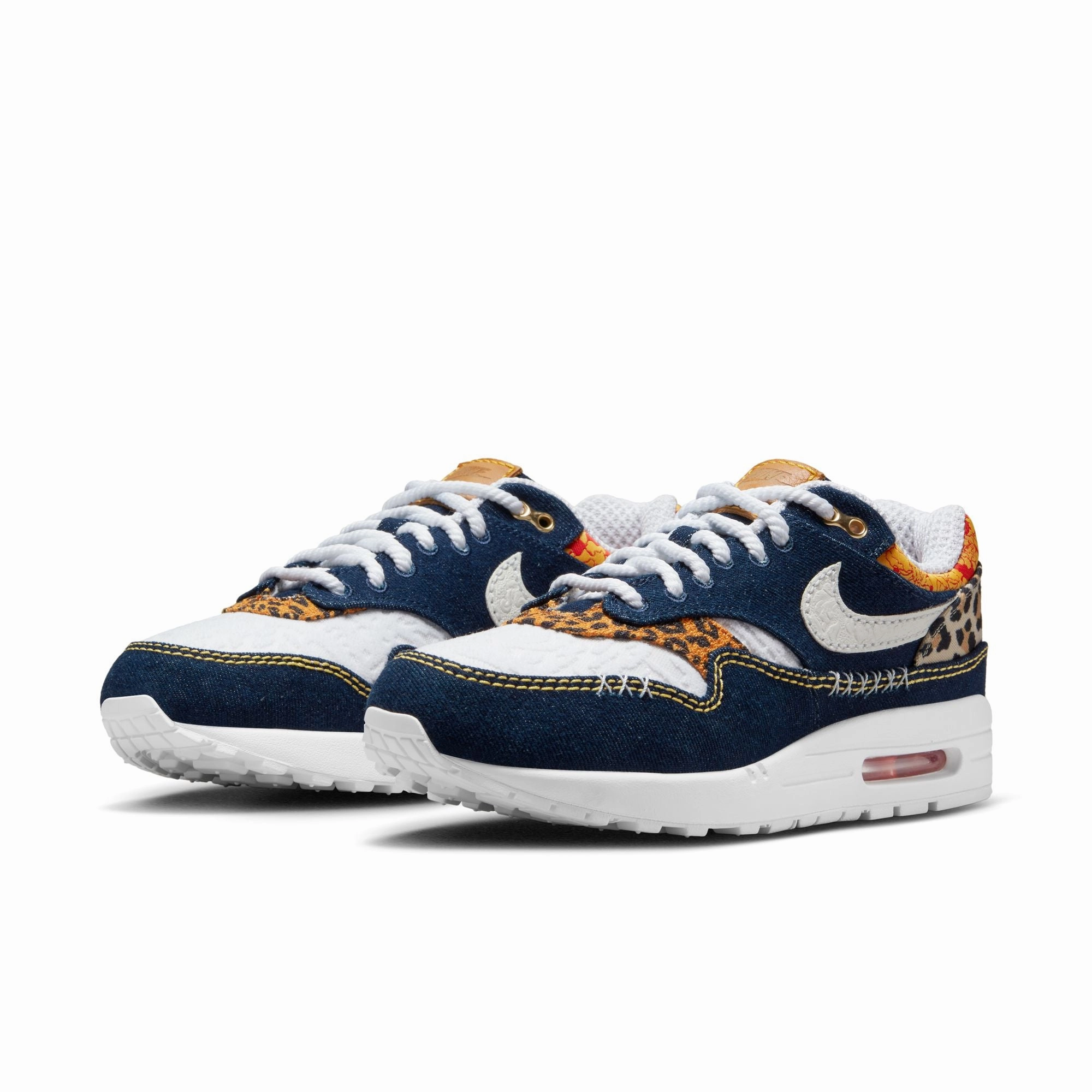 Nike Air Max 1 Premium, MEDIUM BLUE/WHITE-UNIVERSITY GOLD Custom Asics Wrestling Shoes